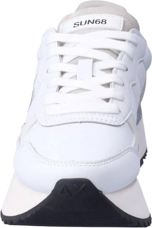 Sun68 Dames Lage Sneakers van Leer White Dames