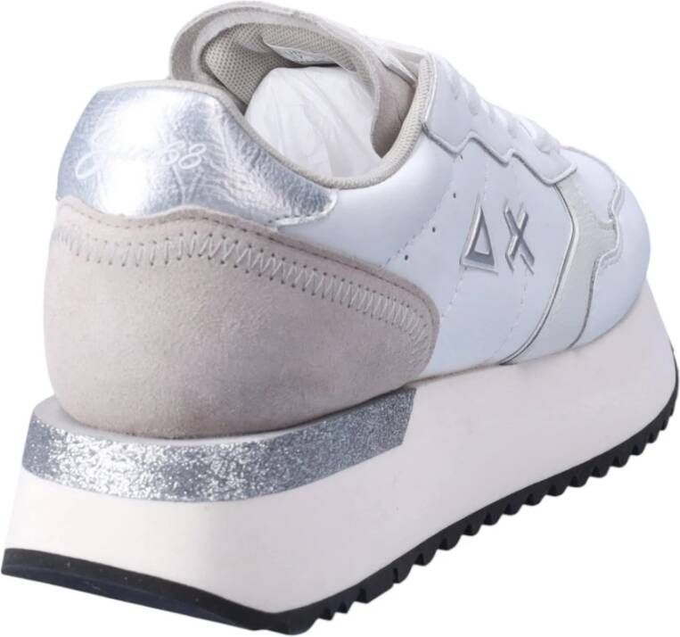 Sun68 Dames Lage Sneakers van Leer White Dames