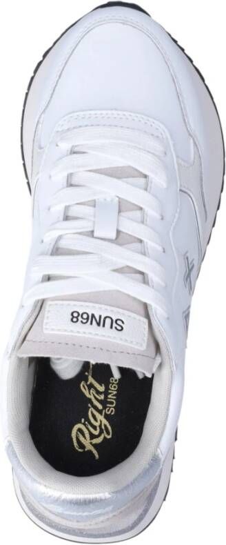 Sun68 Dames Lage Sneakers van Leer White Dames