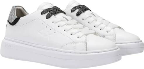 Sun68 Dames Sneakers van Leer met Glitterdetail Wit Dames