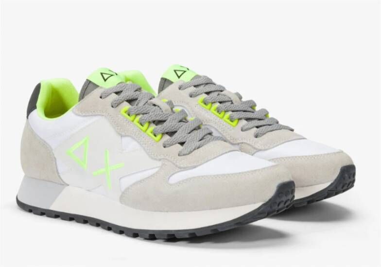 Sun68 Fluo Witte Sneakers White Heren