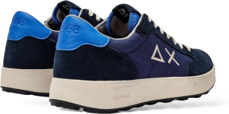 Sun68 Genius Navy Blue Herensneakers Blauw Heren