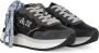 Sun68 Glitter Leren Sneakers Vetersluiting Uitneembare Binnenzool Black Dames - Thumbnail 4