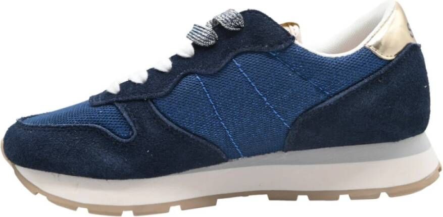 Sun68 Glitter Textiel Marineblauwe Sneakers Blue Dames