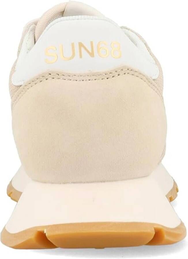 Sun68 Glitterende witte stoffen sneakers Yellow Dames