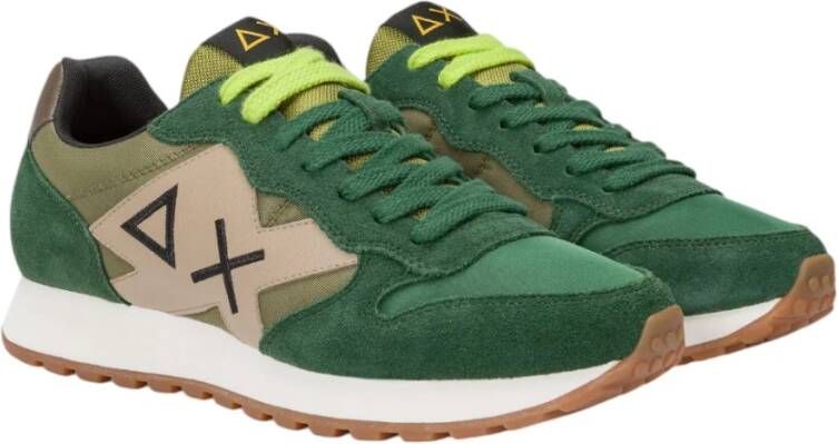 Sun68 Groene Donkere Bicolor Sneakers Green Heren