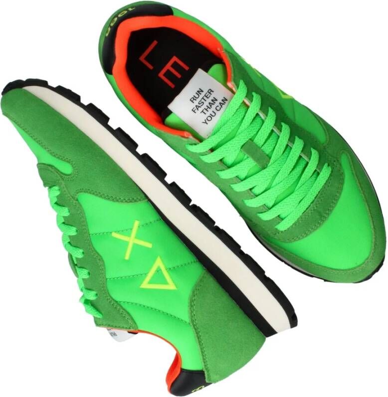 Sun68 Groene herensneakers met voorgevormd voetbed en verharde hiel Green Heren