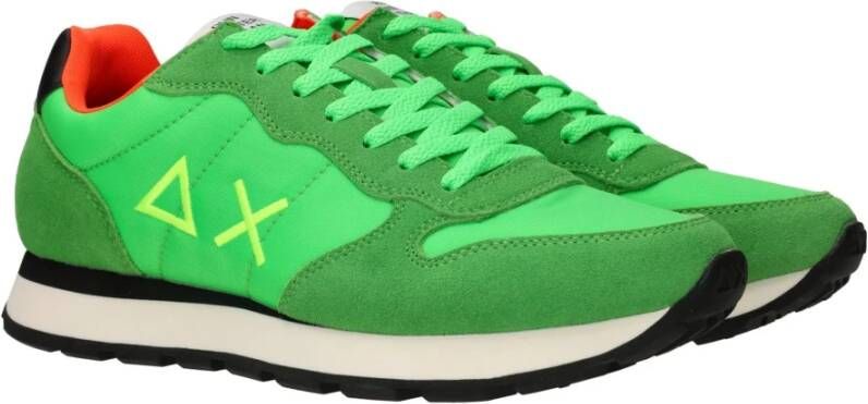 Sun68 Groene herensneakers met voorgevormd voetbed en verharde hiel Green Heren