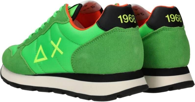 Sun68 Groene herensneakers met voorgevormd voetbed en verharde hiel Green Heren