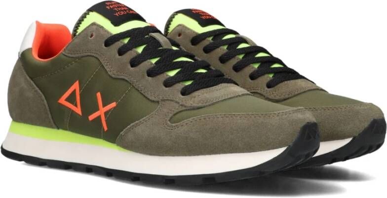 Sun68 Groene lage top sneakers Tom Fluo Green Heren