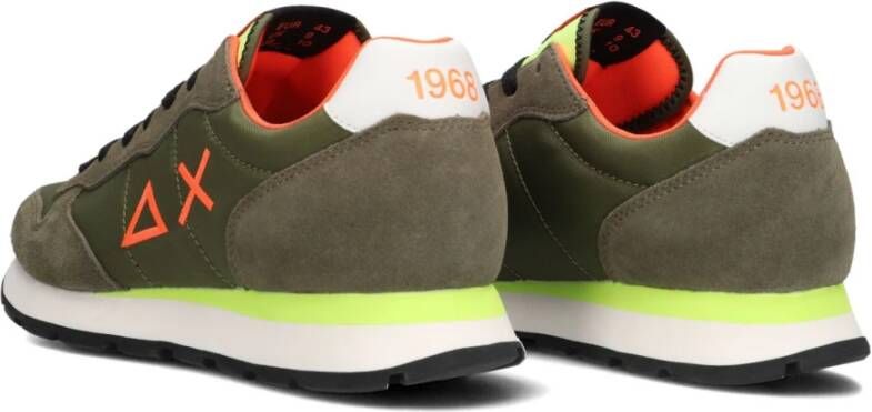 Sun68 Groene lage top sneakers Tom Fluo Green Heren