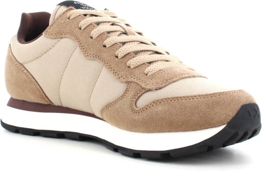 Sun68 Heren Lage Sneakers Solide Stijl Beige Heren