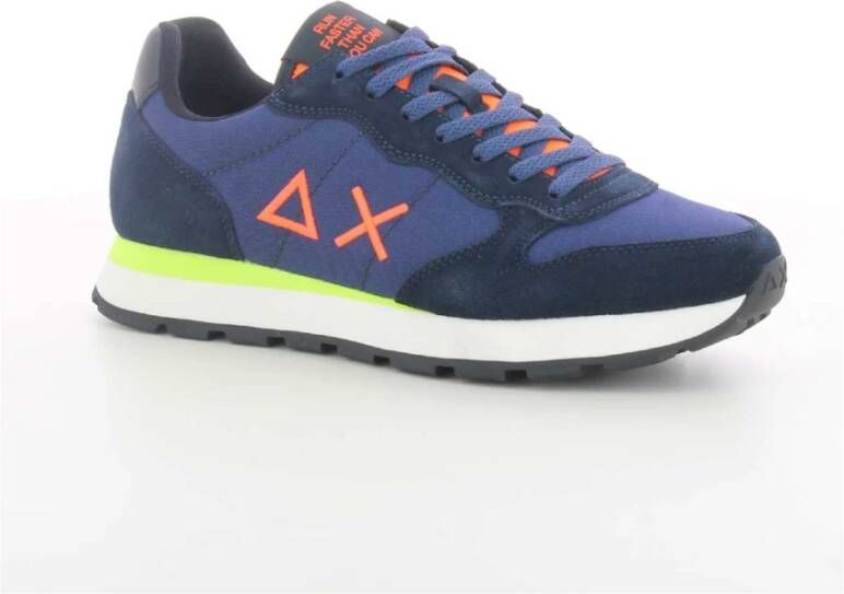 Sun68 Heren Oranje Fluo Sneakers Blue Heren