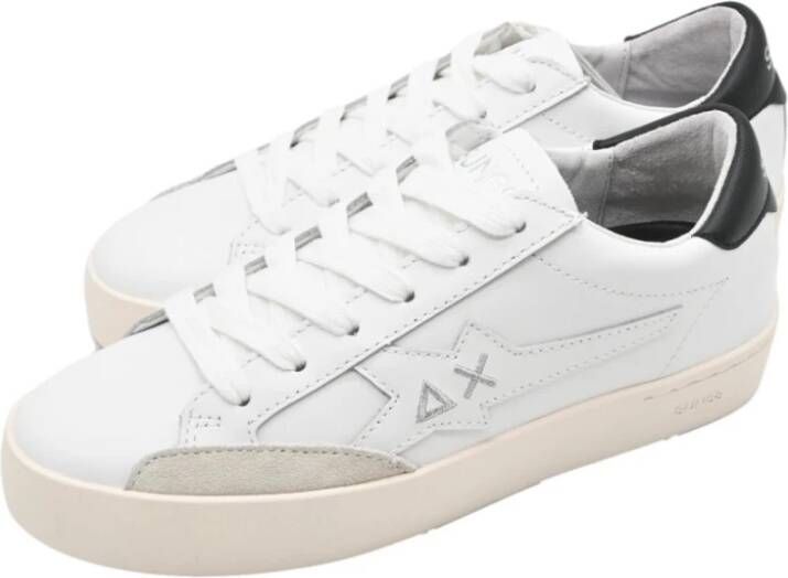 Sun68 Katy Leren Sneakers in Wit White Heren