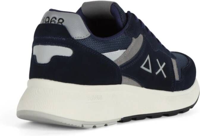 Sun68 Leren en stoffen sneakers Blue Heren