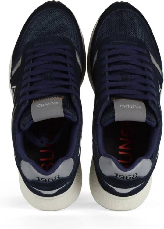 Sun68 Leren en stoffen sneakers Blue Heren