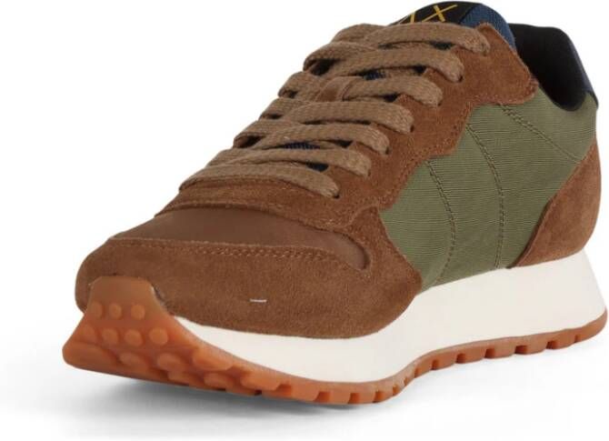 Sun68 Leren en stoffen sneakers Jaki Bicolor Brown Heren