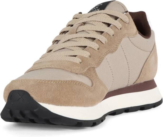 Sun68 Leren en stoffen sneakers TOM Solid Beige Heren