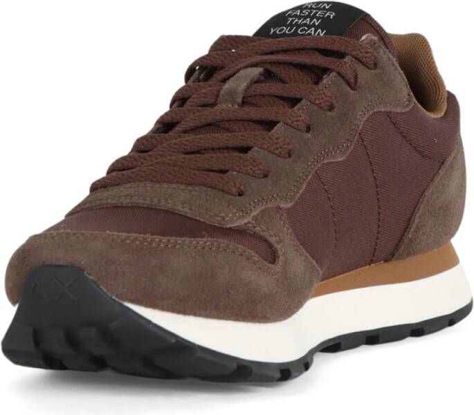 Sun68 Leren en stoffen sneakers TOM Solid Brown Heren