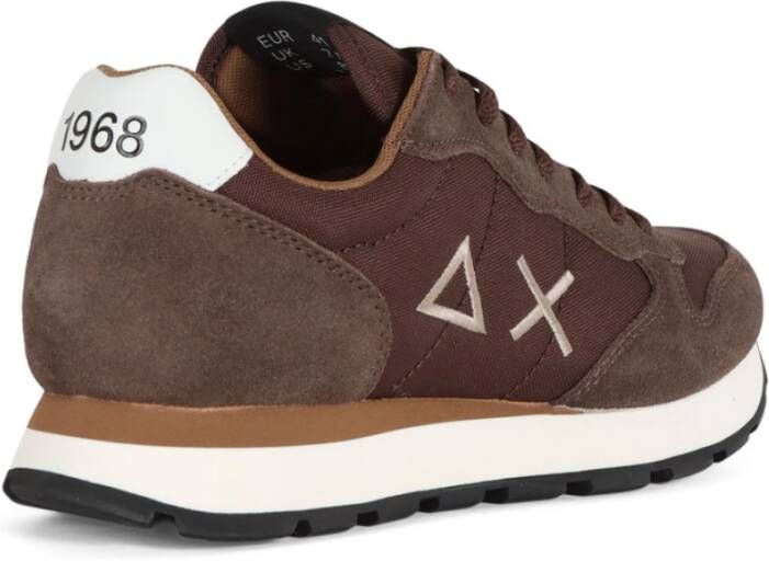 Sun68 Leren en stoffen sneakers TOM Solid Brown Heren