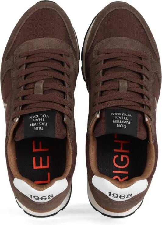 Sun68 Leren en stoffen sneakers TOM Solid Brown Heren