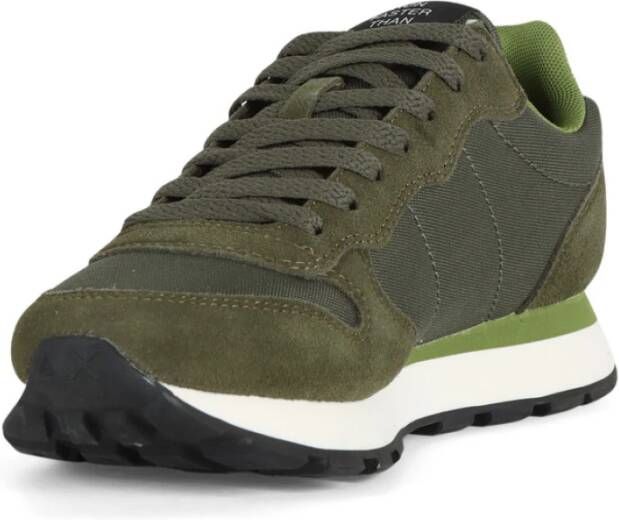 Sun68 Leren en Stoffen Sneakers TOM Solid Green Heren