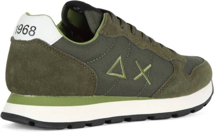 Sun68 Leren en Stoffen Sneakers TOM Solid Green Heren