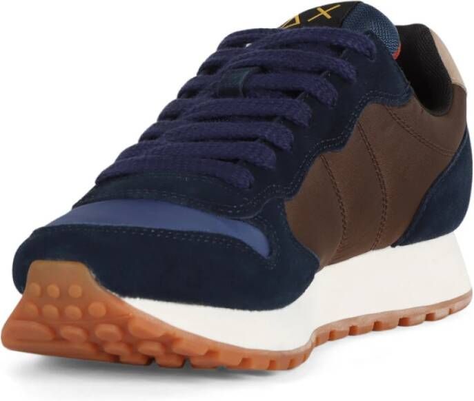 Sun68 Leren en stoffen tweekleurige sneakers Blue Heren