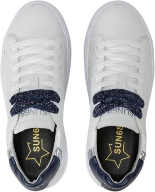 Sun68 Leren Grace Sneakers White Dames