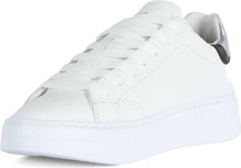 Sun68 Leren Logo Sneakers met Contrast Zool White Dames