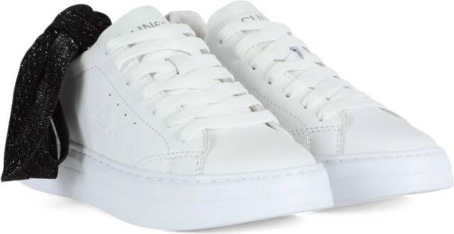 Sun68 Leren Logo Sneakers met Contrast Zool White Dames