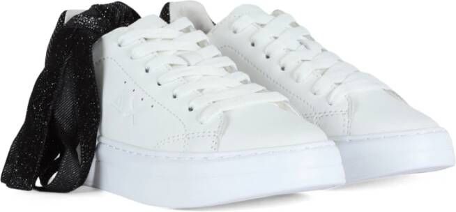 Sun68 Leren Logo Sneakers met Contrastzool White Dames