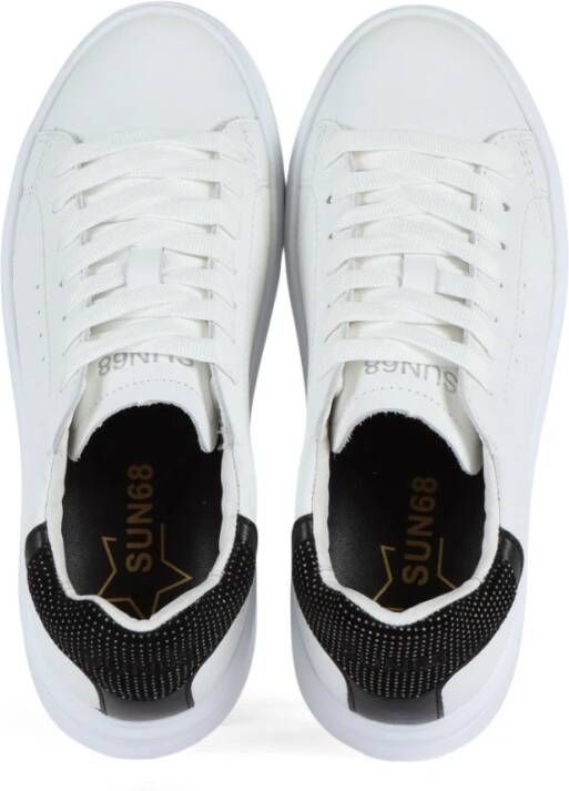 Sun68 Leren Logo Sneakers met Contrastzool White Dames