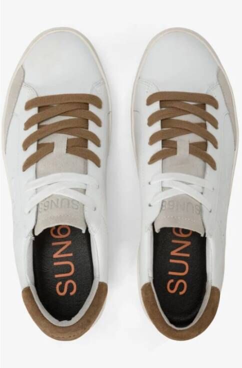 Sun68 Leren Sneaker Street Tennis Stijl White Heren