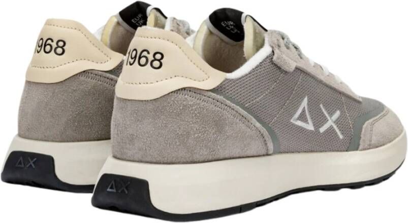 Sun68 Lichtgrijze Hardloopsneakers met Suède Gray Heren