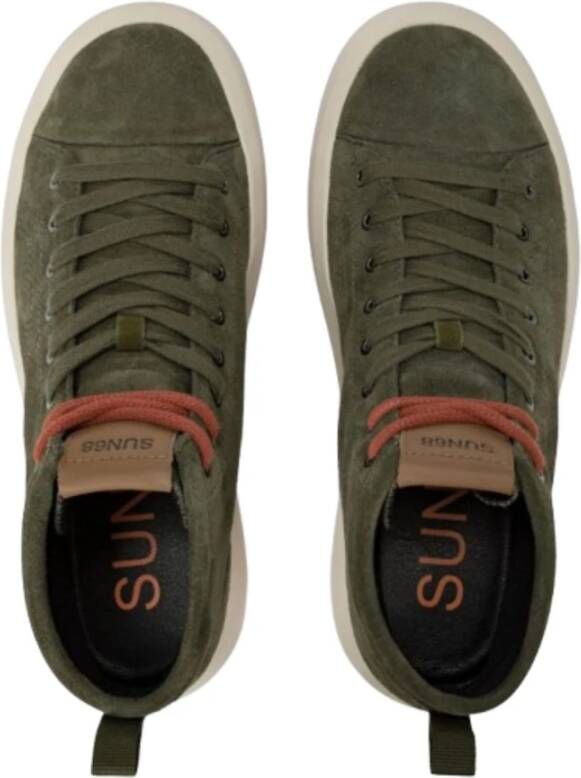 Sun68 Midi Suede Heren Sneakers Green Heren