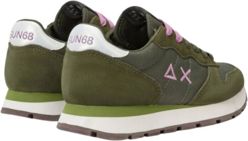 Sun68 Militaire platte schoenen Green Dames