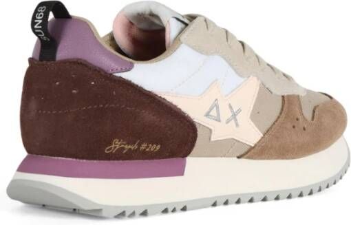 Sun68 Multicolor leren en stoffen sneakers Beige Dames