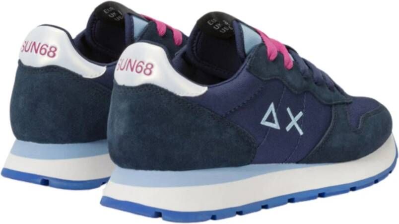 Sun68 Navy Blauwe Platte Schoenen Blue Dames