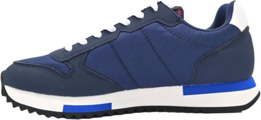 Sun68 Navy Blauwe Solide Sneakers Blue Heren