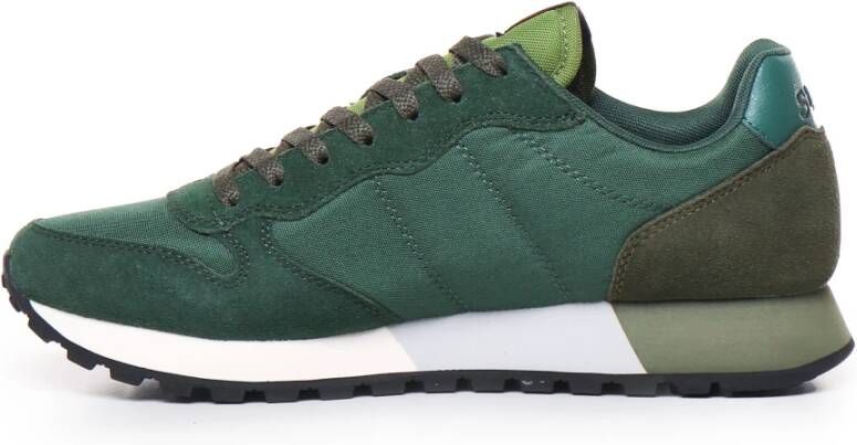 Sun68 Nylon Suede Sneakers Multigreen Rubber Zool Green Heren