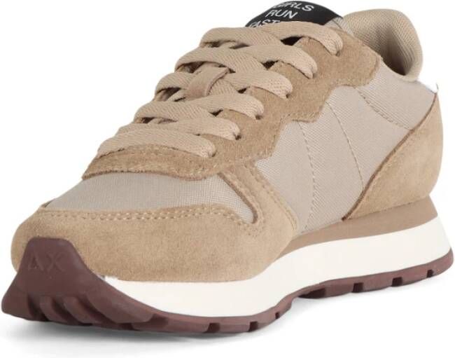 Sun68 Sneakers van leer en stof met eco-leer details Beige Dames