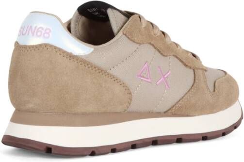 Sun68 Sneakers van leer en stof met eco-leer details Beige Dames