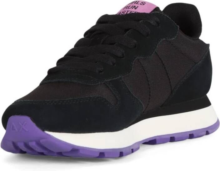 Sun68 Sneakers van leer en stof met eco-leer details Black Dames