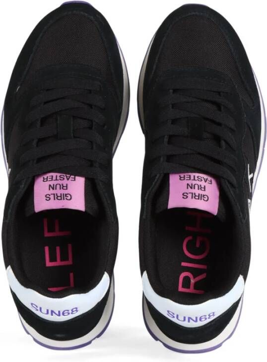 Sun68 Sneakers van leer en stof met eco-leer details Black Dames