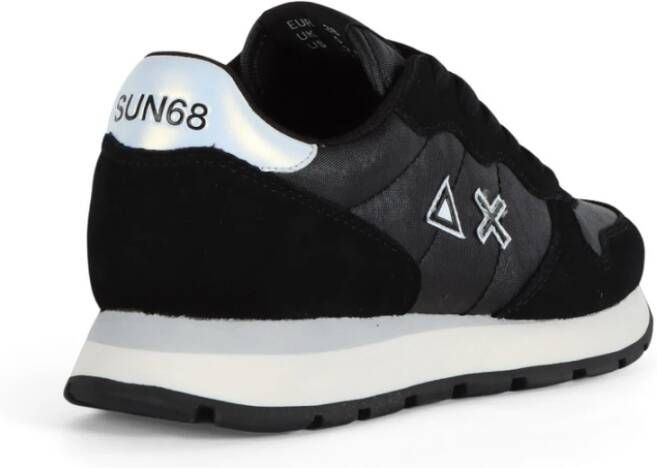 Sun68 Sneakers van leer en stof met eco-leer inzetstukken Black Dames