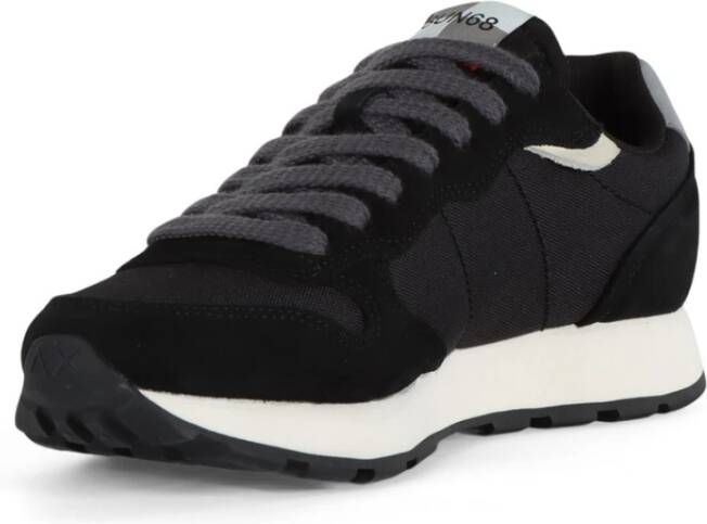 Sun68 Sneakers van leer en stof met eco-leer inzetstukken Black Heren