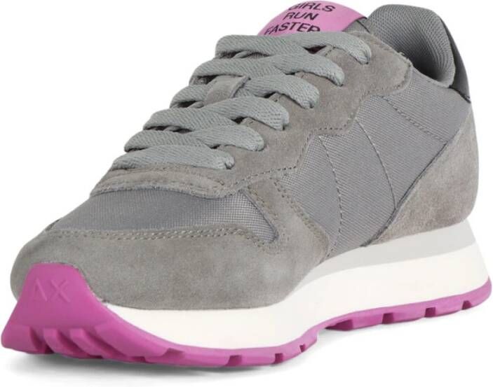 Sun68 Sneakers van leer en stof met eco-leer inzetstukken Gray Dames