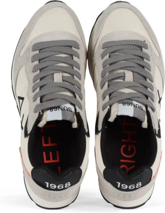 Sun68 Sneakers van leer en stof met eco-leer inzetstukken White Heren