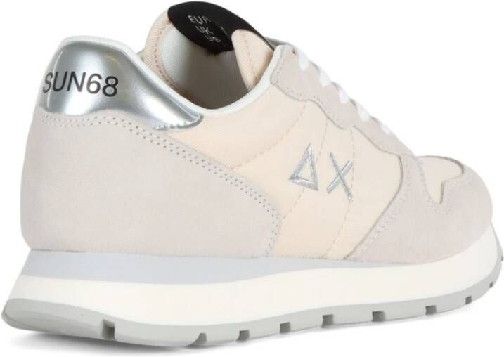 Sun68 Sneakers van leer en stof met goud- en zilverdetails Beige Dames